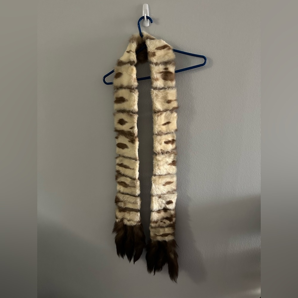 Vintage Mink? Fur Shawl for a Long Coat Wrap Scarf Animal Has Backing